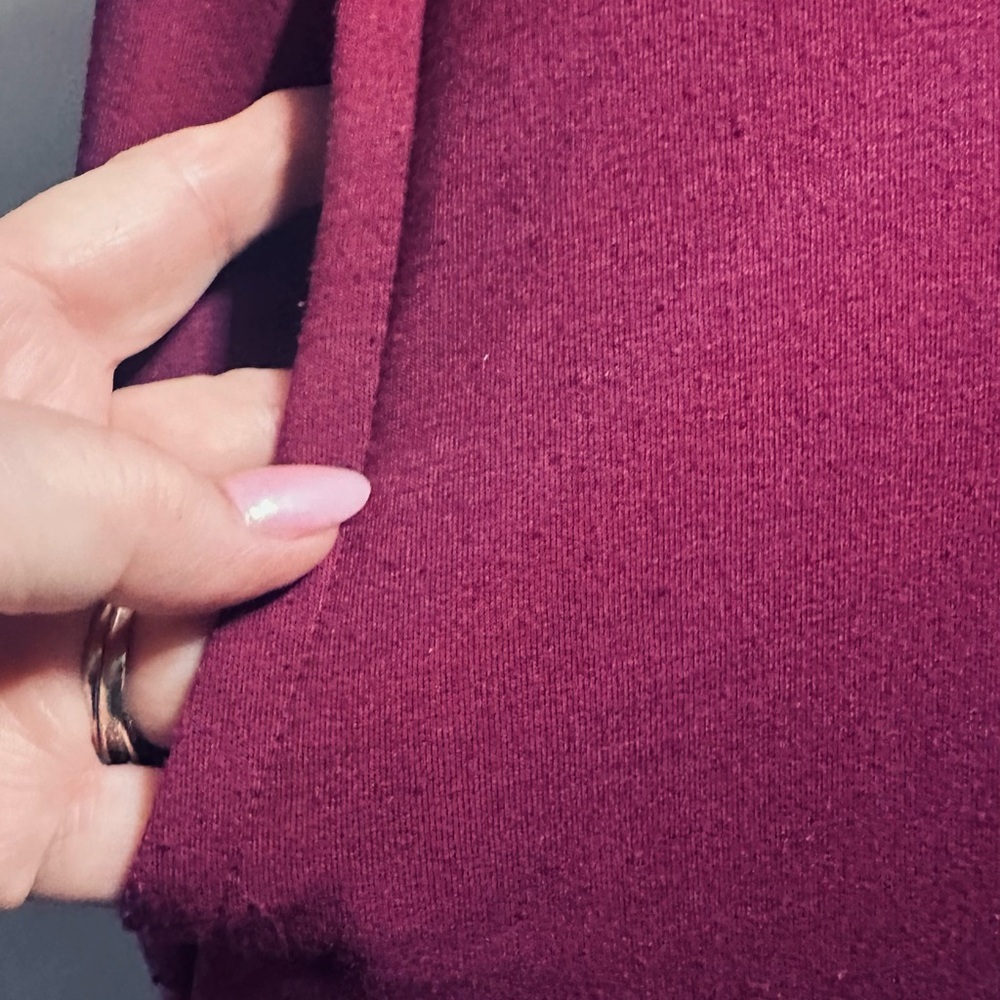 Hyba XXL Burgundy Pullover Hooded Cap Sleeve Top - Picture 5 of 11
